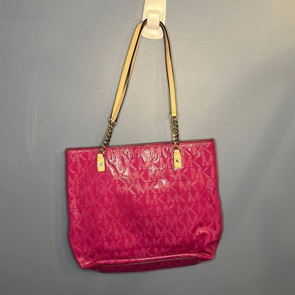 MICHAEL Michael Kors Handbags - Michael Kors Hot Pink Vinyl Tote Purse